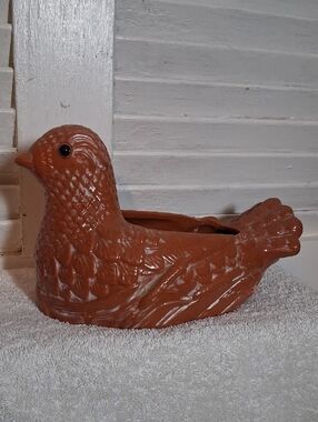 Vintage Teleflora Terra Cotta Bird Planter